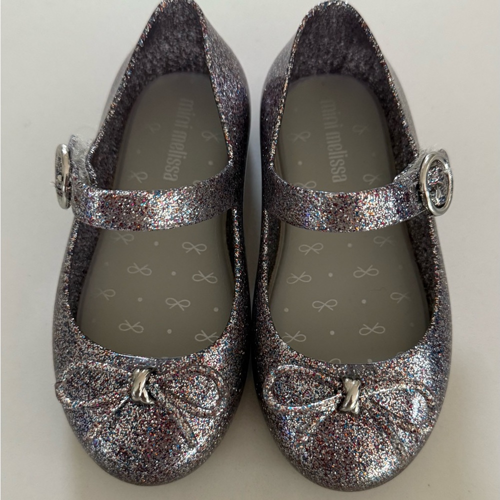 Mini Melissa Sparkly Bow Mary Janes